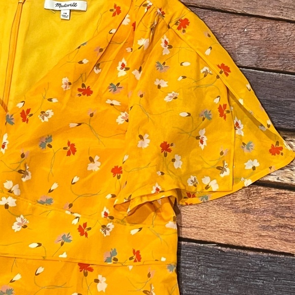 Madwell Yellow Floral Long Casual Summer Fall Dress Womens - Picture 2 of 6